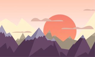 Фреска Солнце за горами