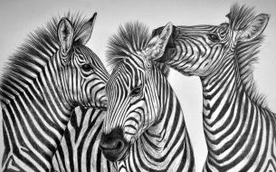 Фреска Три зебры