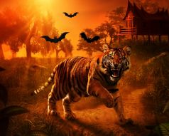 Фреска Кадр из фильма с тигром